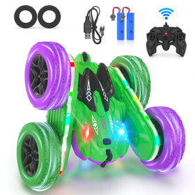 Newcrave RC car with strip lights and headlights enhances night-time play.