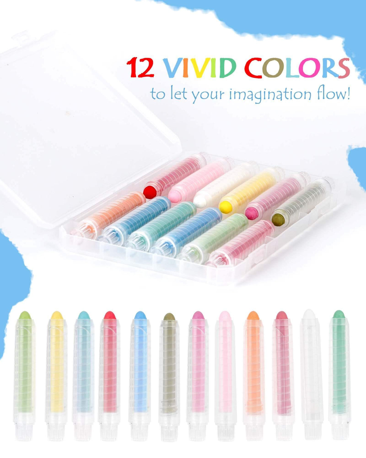 NewFamily colorful chalk set with 12 colors for creative learning and play.
