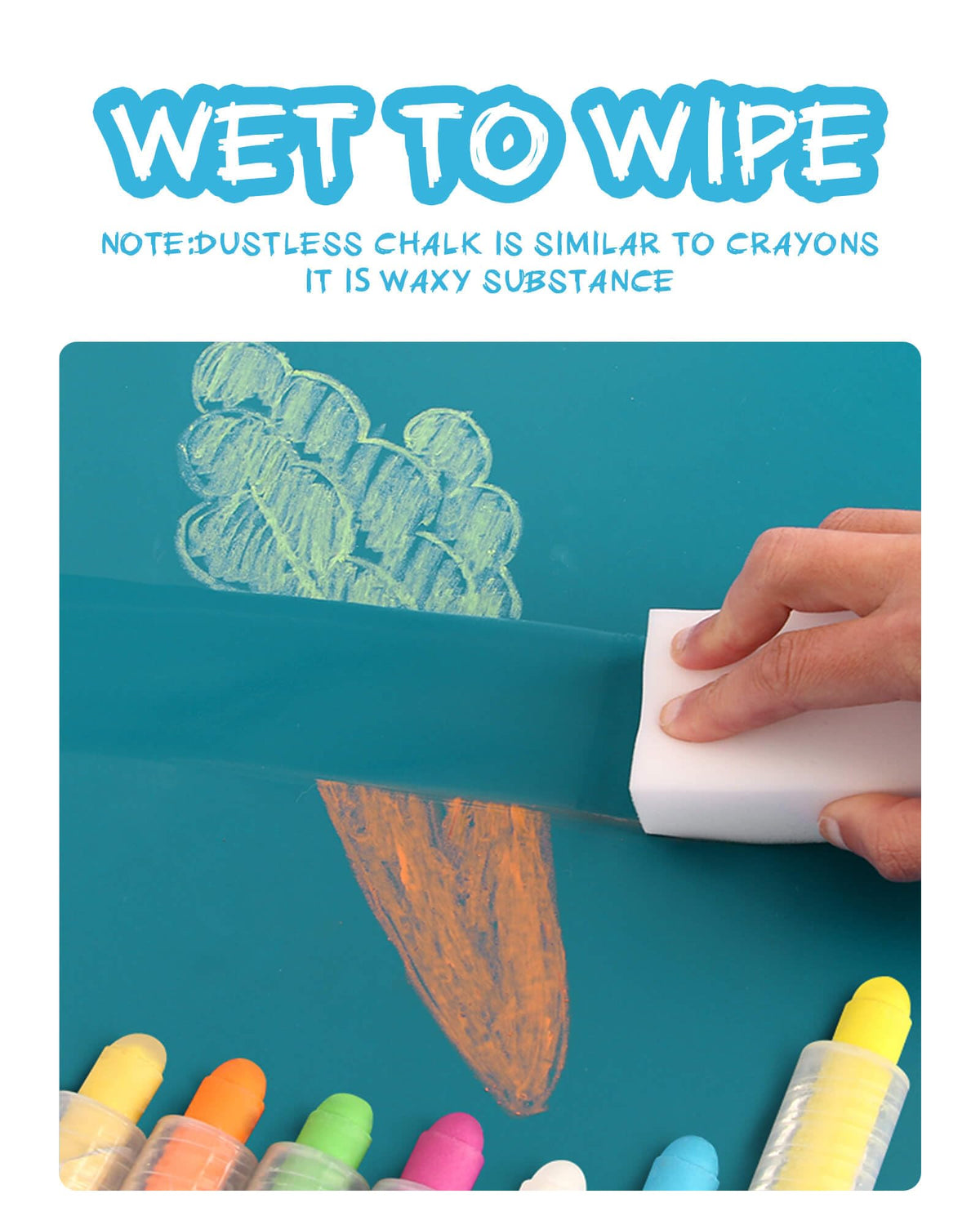 NewFamily quick-clean wipe makes chalk marks disappear easily