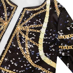 NewFuzzy girls cosplay costume back view shows bold print for party wear