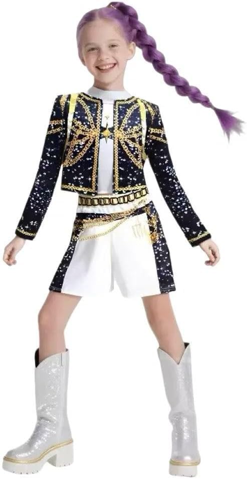 NewFuzzy girls cosplay costume with black print front for stage-ready style