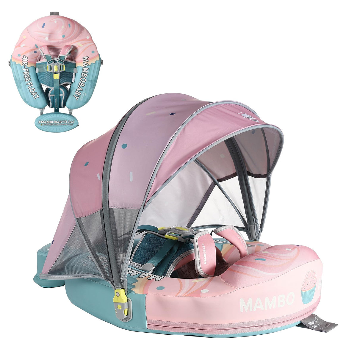 NEWONE Mambobaby no-flip canopy provides UPF 50+ sun protection for infants