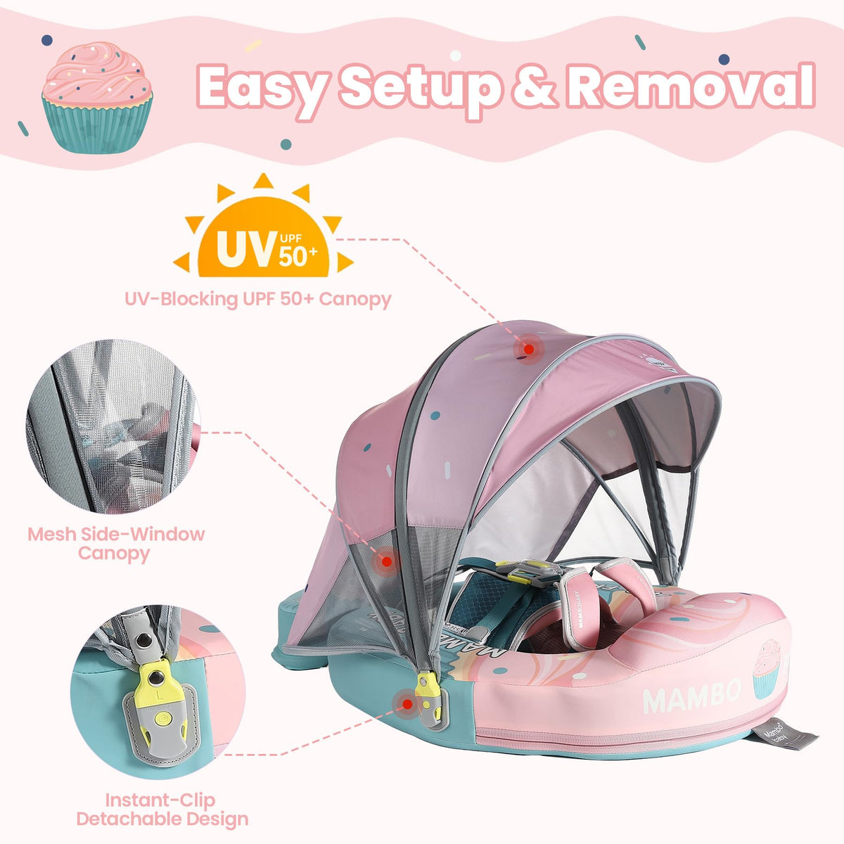 NEWONE Mambobaby no-flip 5-point harness keeps baby secure and comfortable