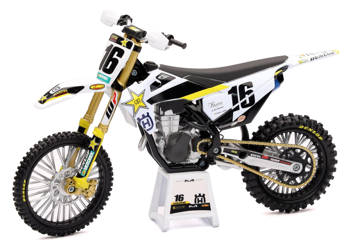 NewRay FC450-16 Zach Osborne Rockstar blue diecast model for display and collection.