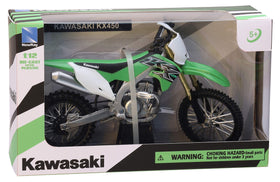 NewRay Kawasaki KX 450F 1/12 diecast front angle, perfect collectible