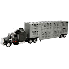 NewRay Kenworth W900 long hauler chrome trailer with detailed cab