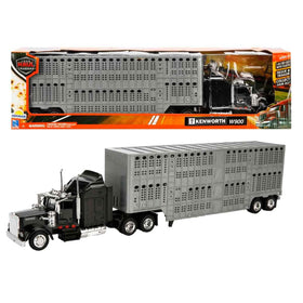 NewRay Kenworth W900 pot belly diecast trailer in chrome finish for display
