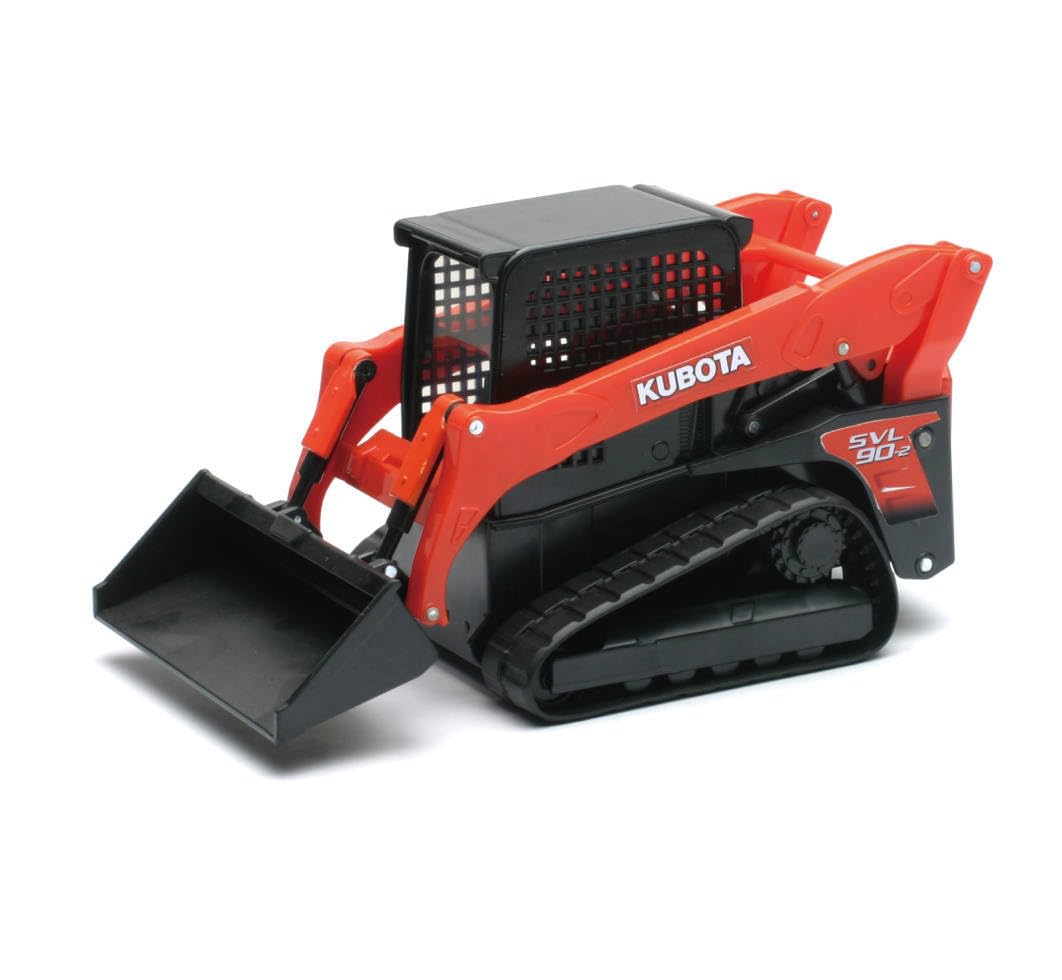 NewRay Kubota SVL90 mini loader on tracks with articulated arms, ideal for imaginative play.