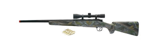 NewRay Real Camo Single Barrel with Scope Green closeup highlighting realistic finish for pretend hunting play.