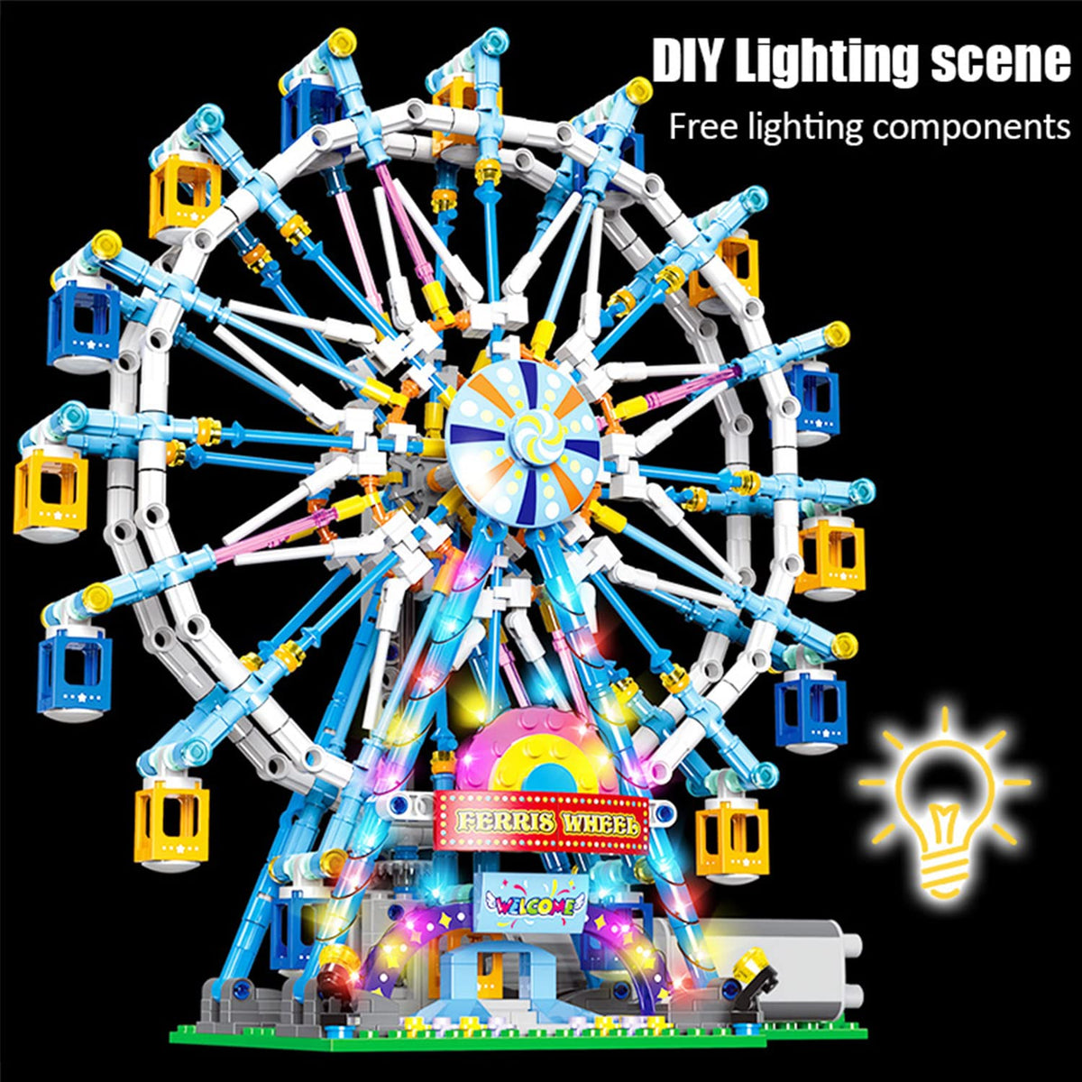 NEWRICE Ferris wheel gondolas colorful for eye-catching playtime