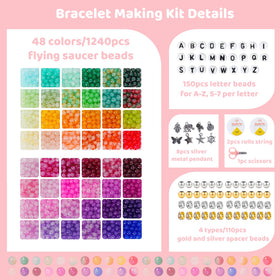 Newskit 48-color flying saucer beads ideal for colorful bracelets