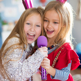 Newtay blue microphone covers protect and enhance toy props during pretend performances.