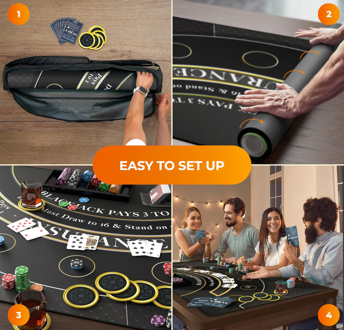 Newverest folding table top for portable game nights and gifting