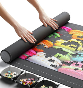 Newverest jigsaw mat rollup 46x26 showing crease-free storage and easy portability.