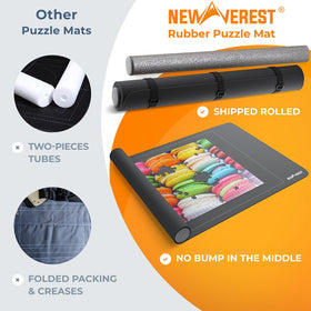 Newverest jigsaw mat smooth polyester top helps pieces glide smoothly.