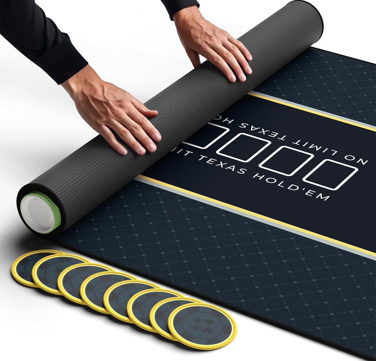 Newverest poker table top 70x35 set up for ten players with clear visibility