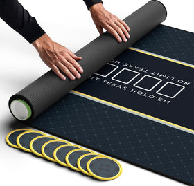 Newverest poker table top 70x35 set up for ten players with clear visibility