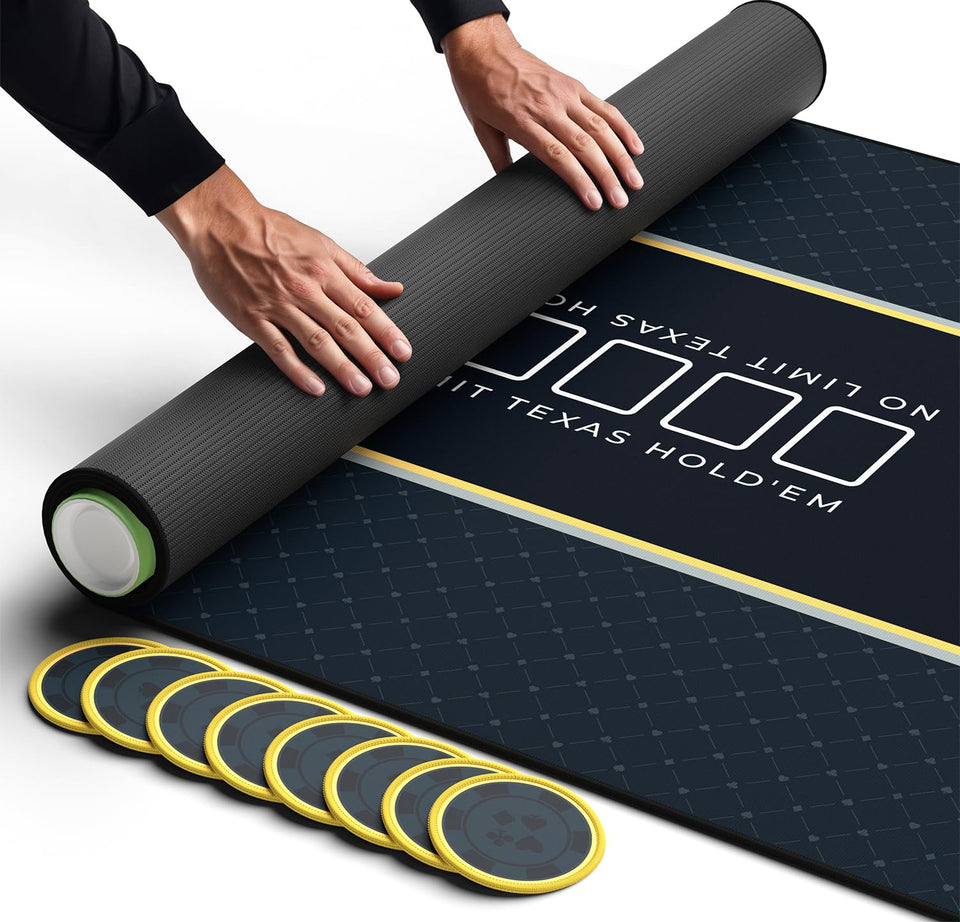 Newverest poker table top 70x35 set up for ten players with clear visibility