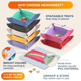 Newverest puzzle-display-hangers securely hold finished puzzles on walls.