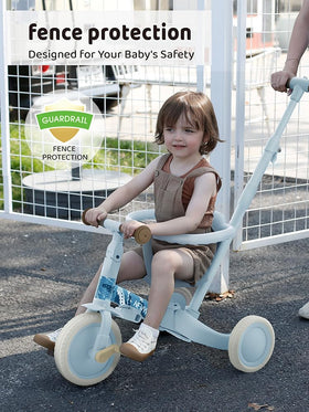 Newyoo Lume TR008 convertible modes switch demonstrates versatile riding for toddlers.