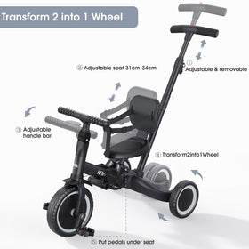 newyoo Toddler Bike removable backrest shows flexible support for kids.