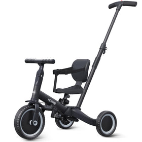 newyoo Toddler Bike front view in tricycle mode with push handle for stable guidance.