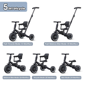 newyoo Toddler Bike push handle mode change demonstrates easy mode switching.