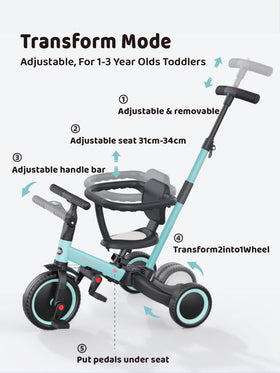 newyoo tricycle EVA wheels provide smooth rides on different surfaces
