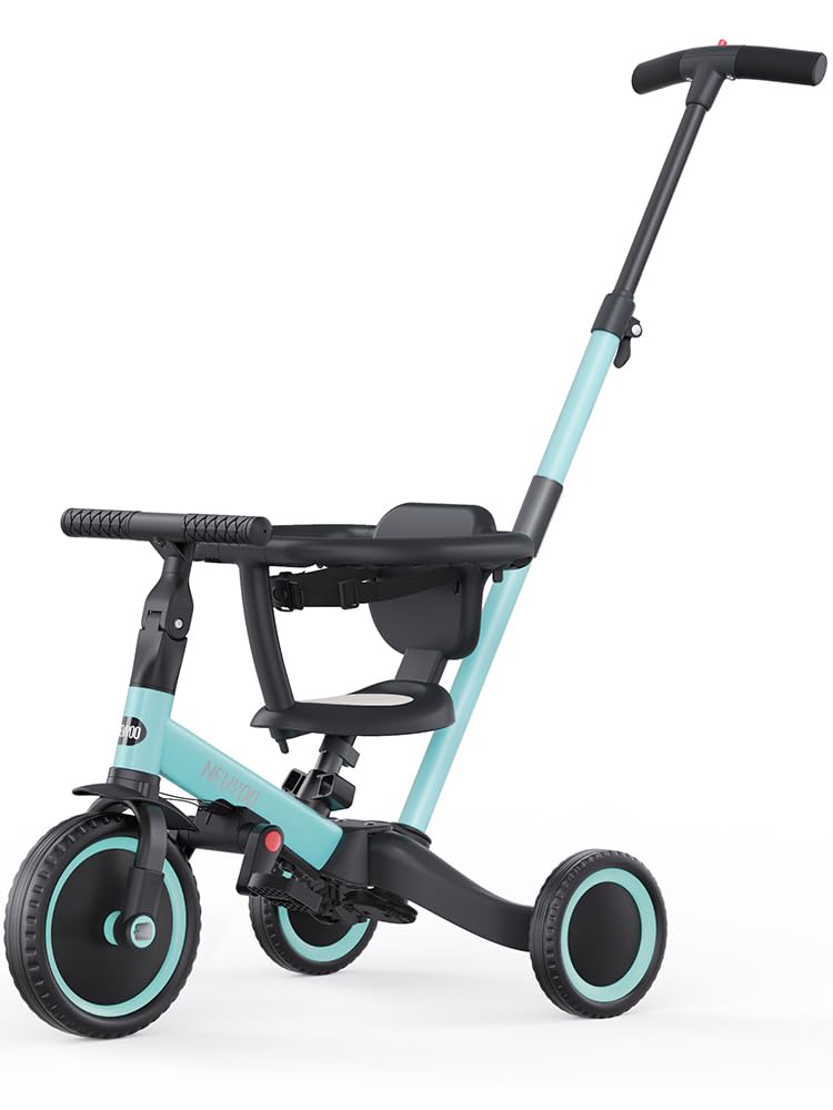 newyoo toddler tricycle with push handle for parent guidance and safety