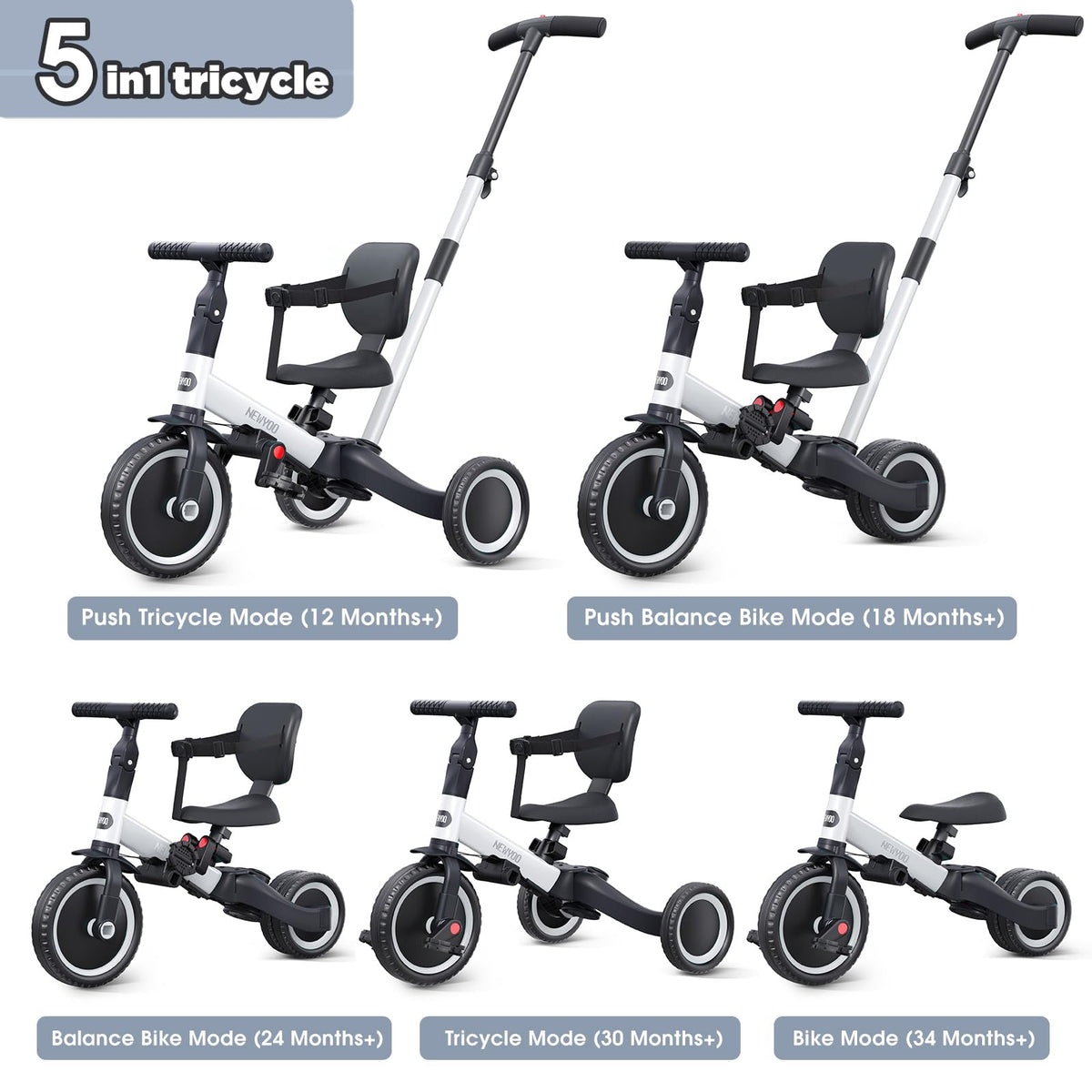 Newyoo TR007 adjustable seat for growing children