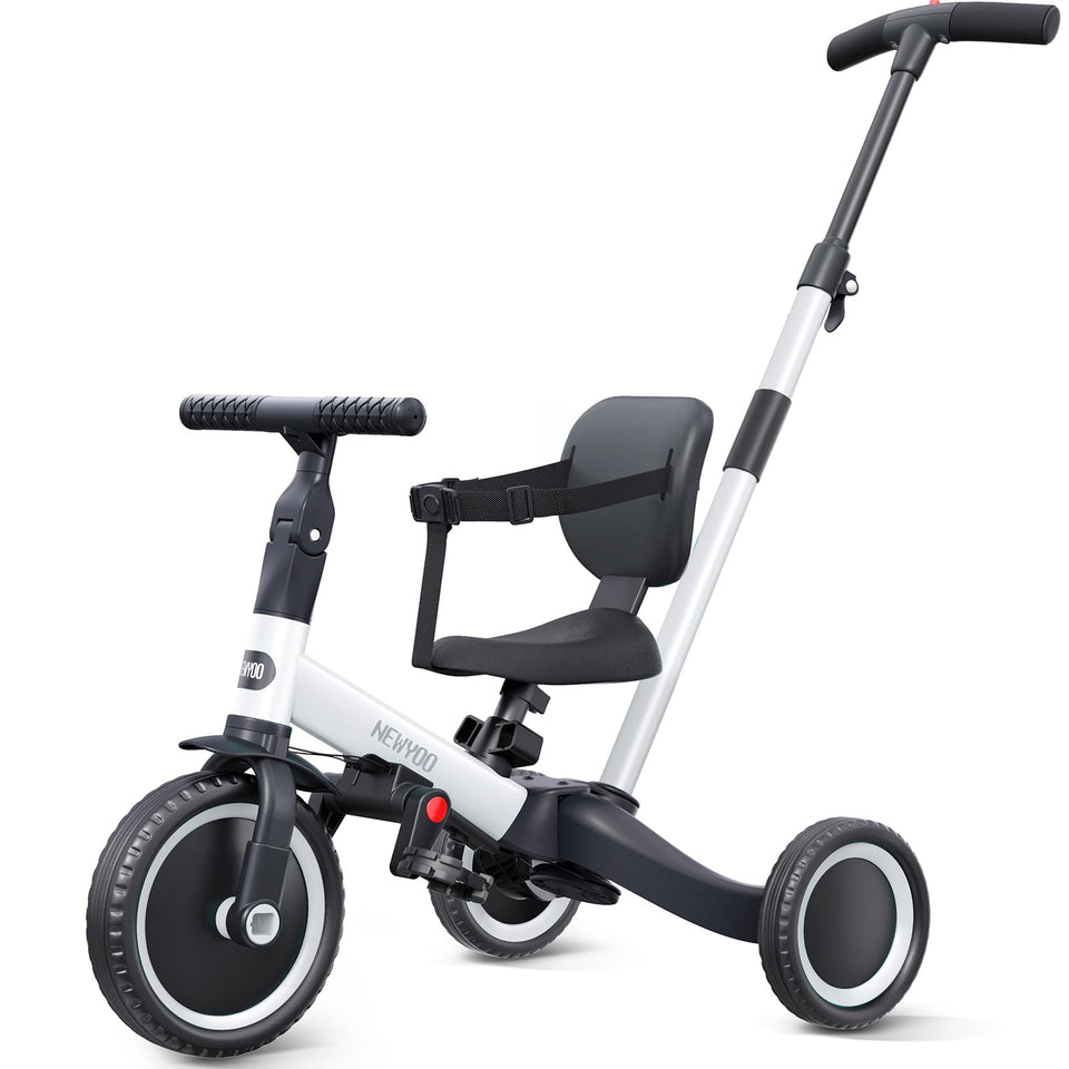 Newyoo TR007 toddler bike with push handle for parent-guided rides