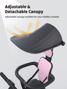 newyoo 135-degree steering push handle for safer control in pink