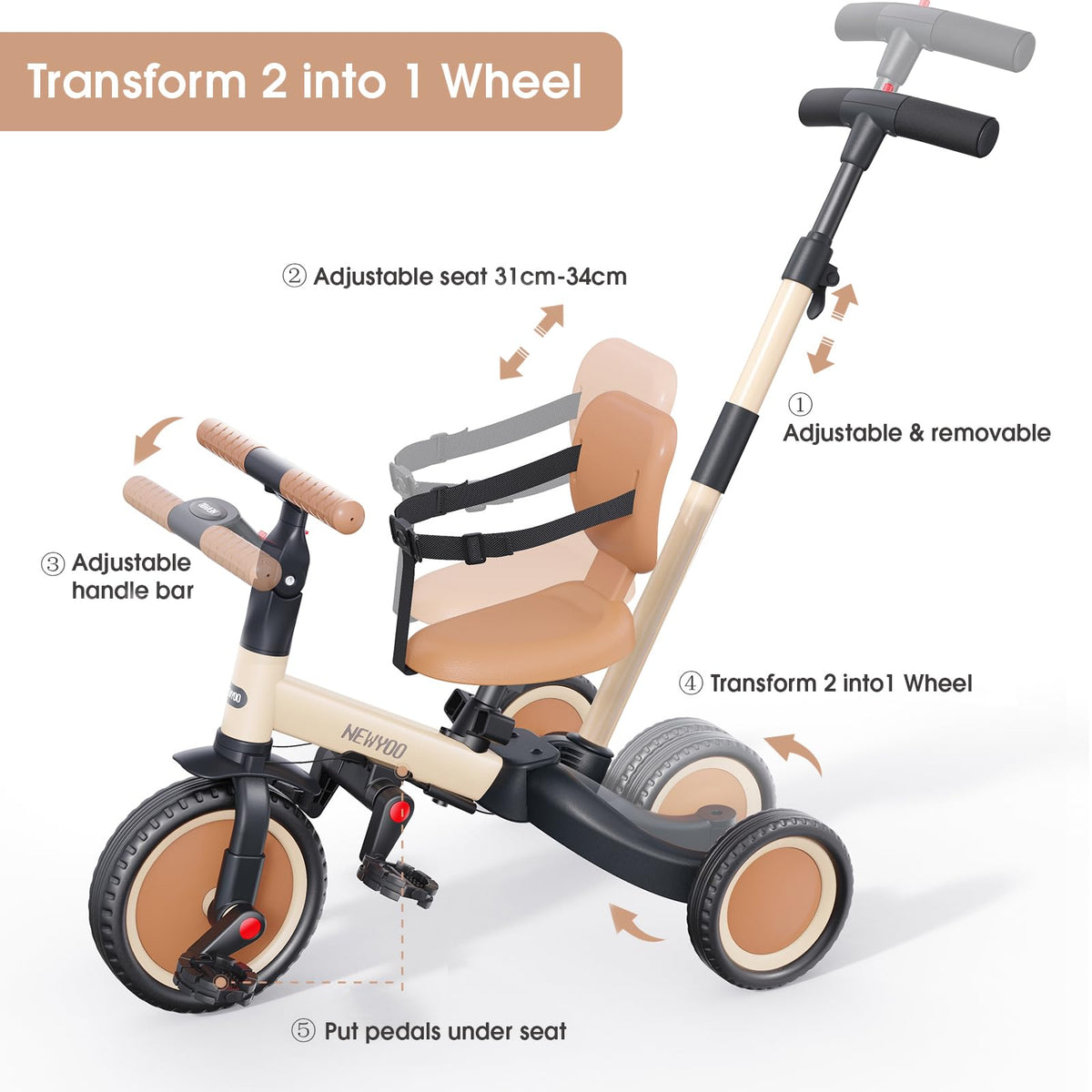 Newyoo adjustable seat for growing toddlers' comfort