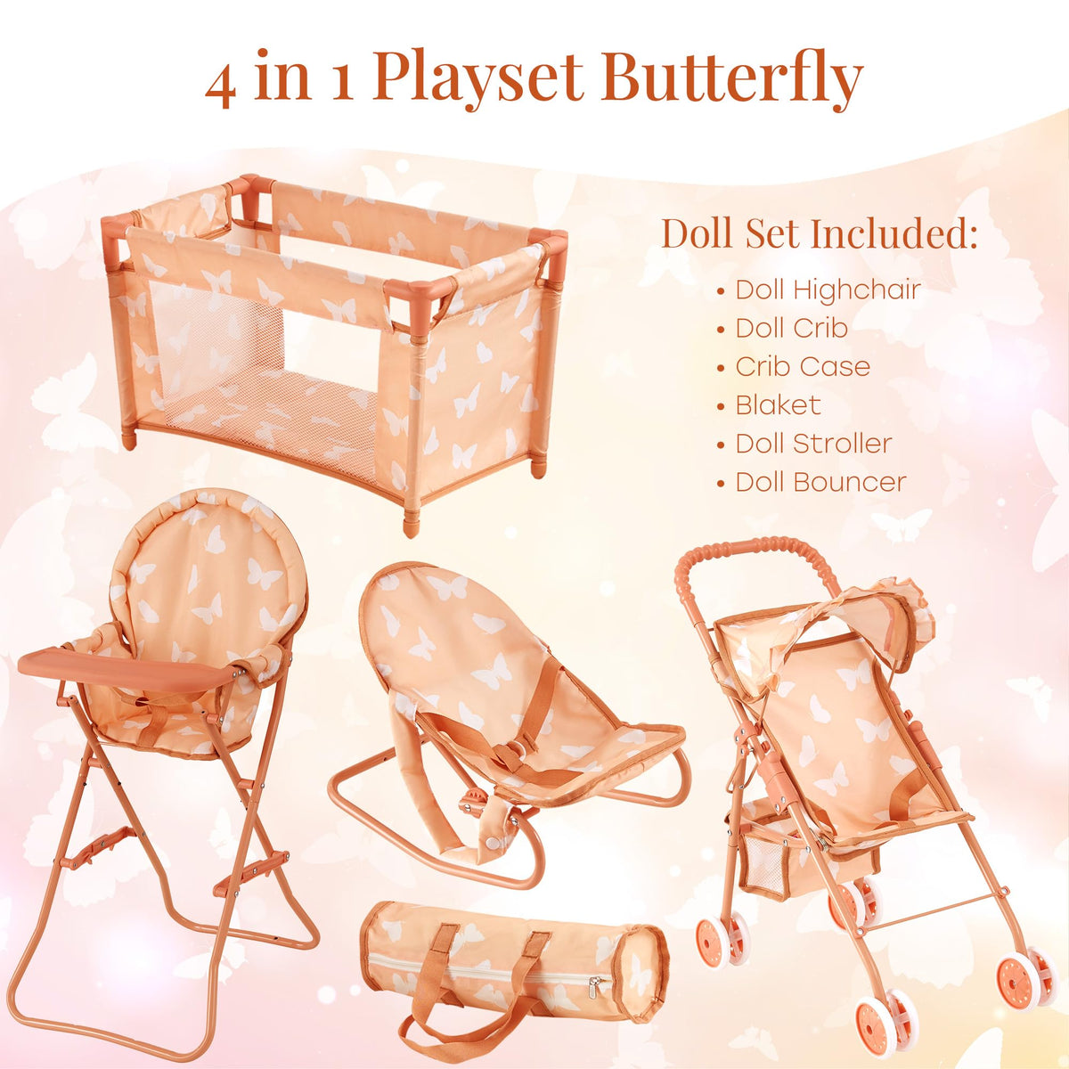 The New York Doll Collection doll crib playset ready for imaginative scenes