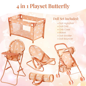 The New York Doll Collection doll crib playset ready for imaginative scenes