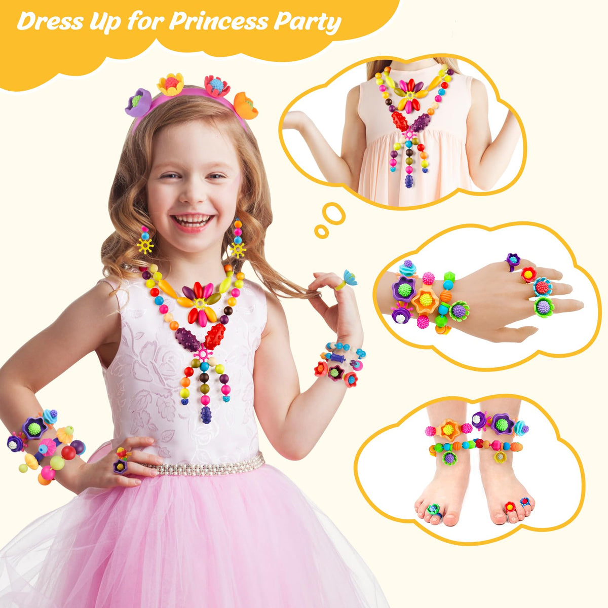 NEXBOX Kid-friendly beads safe for small hands during crafting sessions.