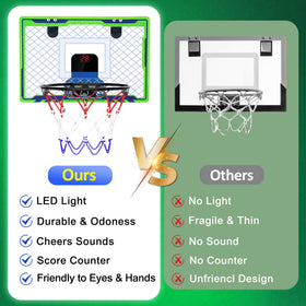 NEXBOX mini over-the-door hoop rim designed for durable, safe shooting.