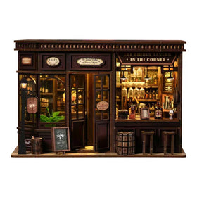 NEXTIPS Hidden Tavern DIY Book Nook Kit on a shelf enhances visual display.