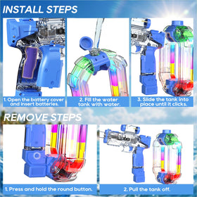 Nextjoy blue electric water gun ready for family pool parties and backyard battles.