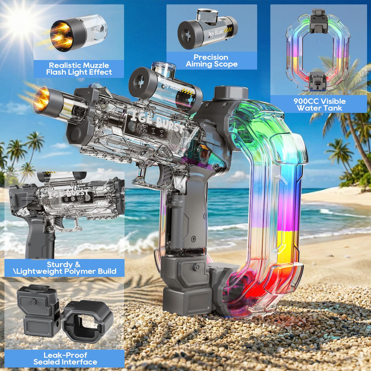 NEXTJOY splash-proof design keeps play going in wet environments