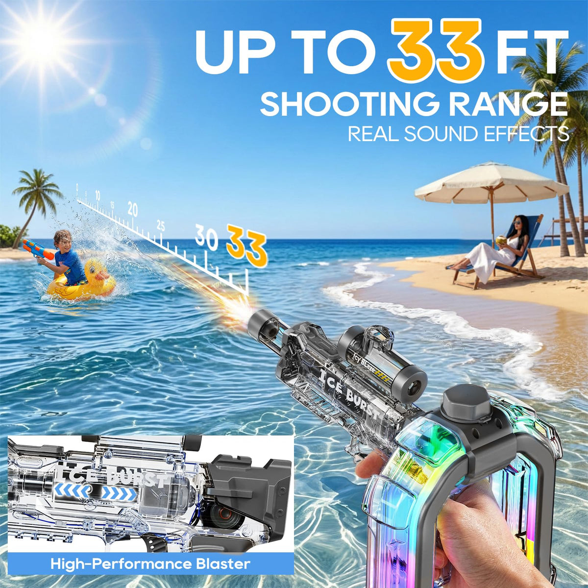 NEXTJOY water gun fires up to 33 feet for long-range soaking
