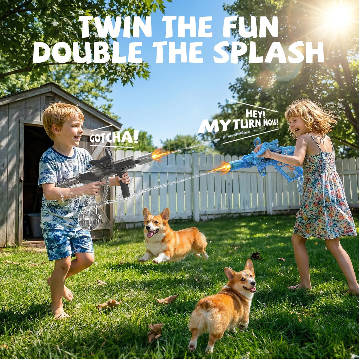 NEXTJOY water gun with repositionable grip for comfortable handling