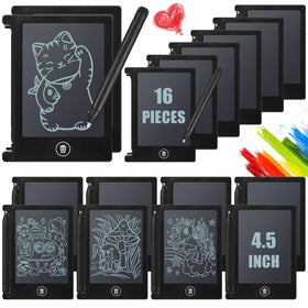 Nezyo 16-pack mini LCD tablets in black for travel and learning on the go.