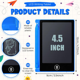 Nezyo blue mini LCD tablet front view, compact 4.5-inch screen for drawings.