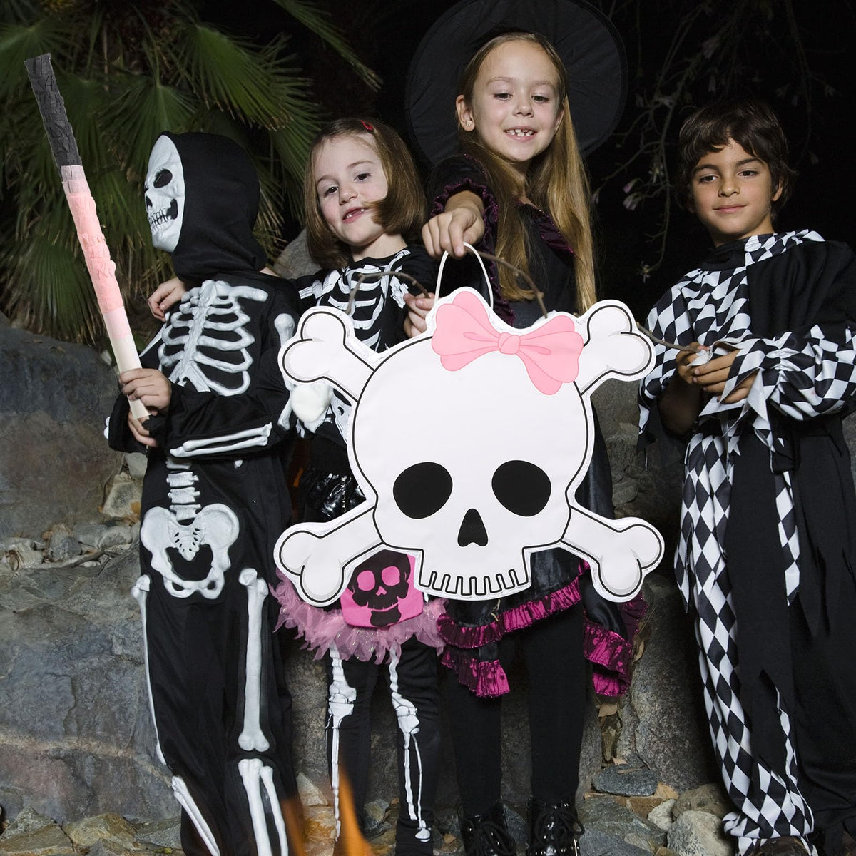 Nezyo Bad Two the Bone pinata package includes pinata blindfold and bat