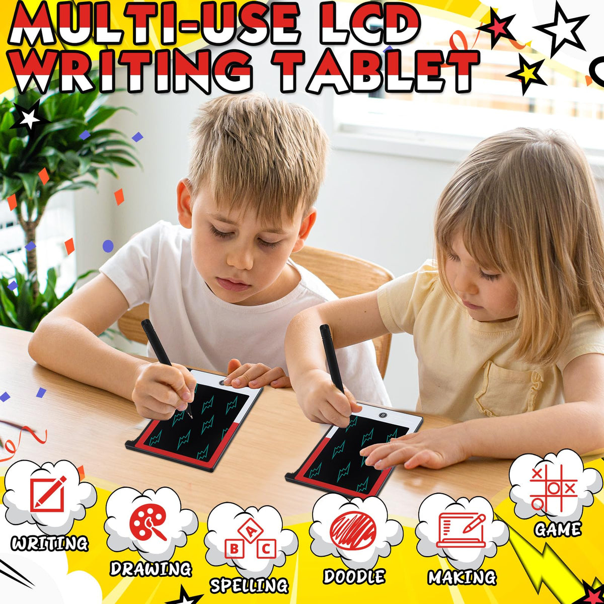 Nezyo colorful erasable doodle board emphasizes reusable creativity for quick sketches.