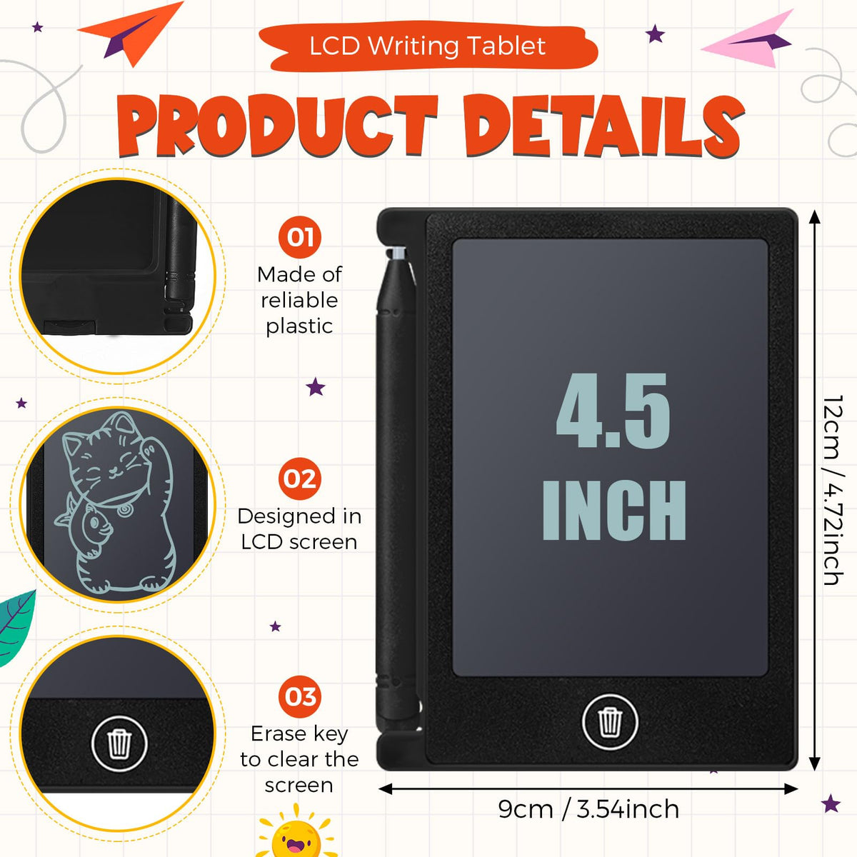 Nezyo kids doodle board with a 4.5 inch LCD surface for creative drawing.