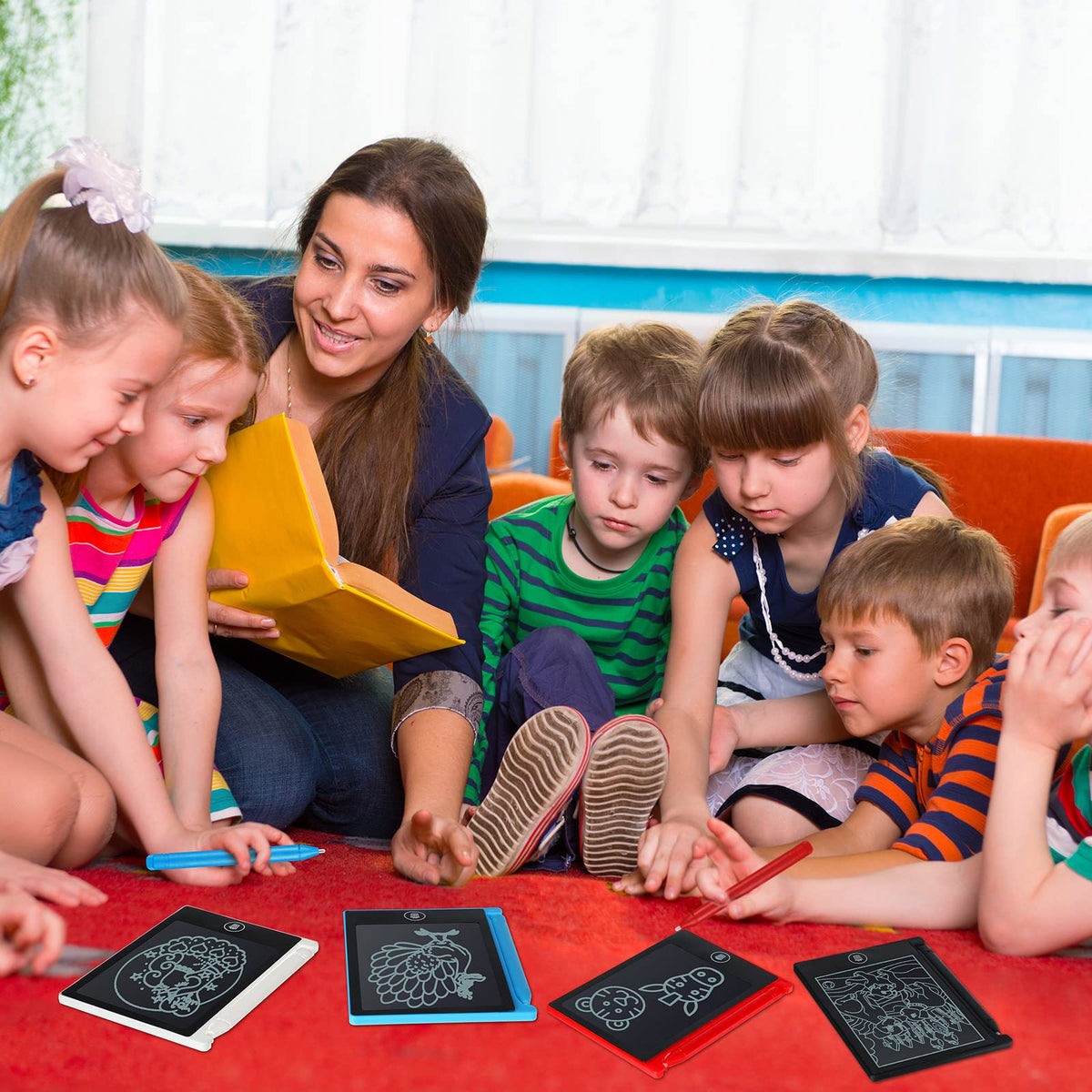 Nezyo reusable drawing pad with battery screw—secured access for safe reuse.