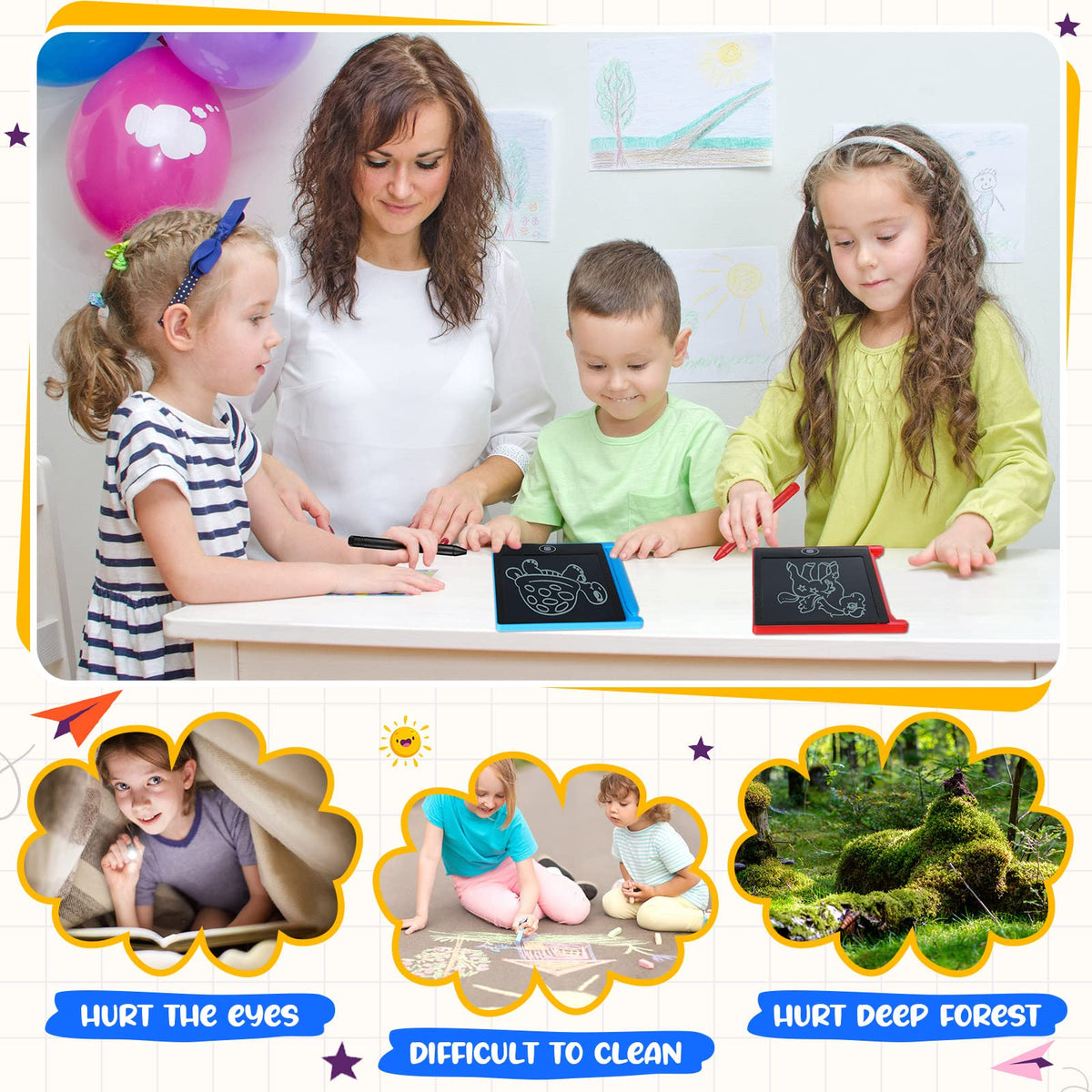 Nezyo travel-friendly writing tablet—ideal for car, plane, restaurant.
