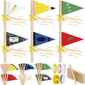 NFAMRZCAR 24-pc triangle flags set for classroom decor and teacher appreciation
